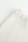 SWAYING/KNIT patchwork striped long skirt SW23AW3B09 white
